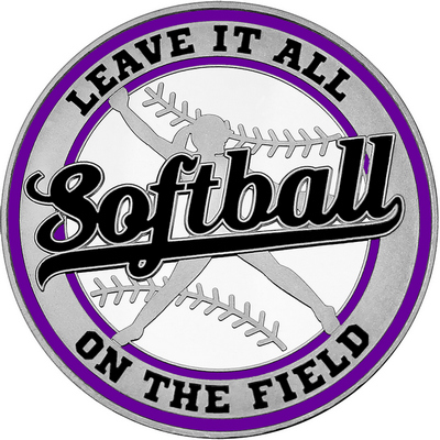 Black "Softball" with Purple Outer Circular Borders